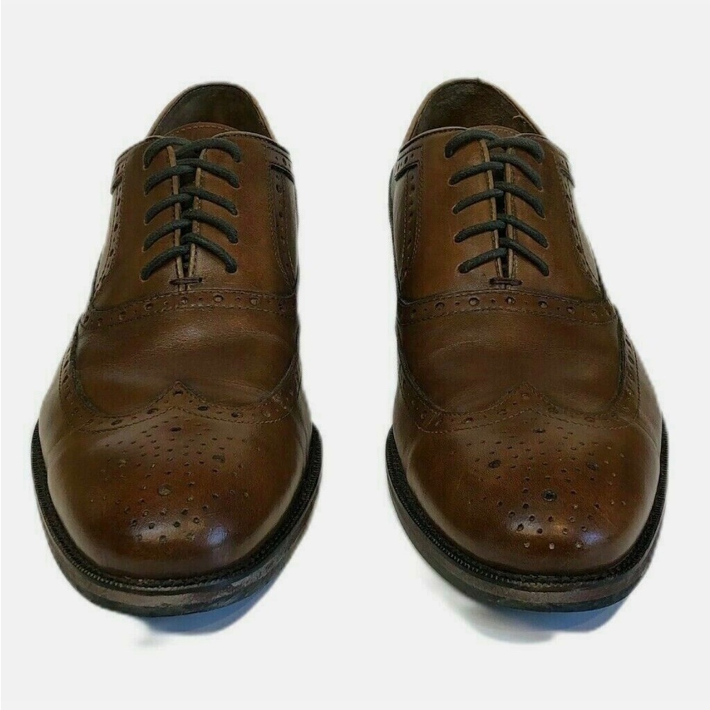Men's Johnston Murphy Brown Wing Tip Shoes Size 8.5 M - Picture 3 of 14
